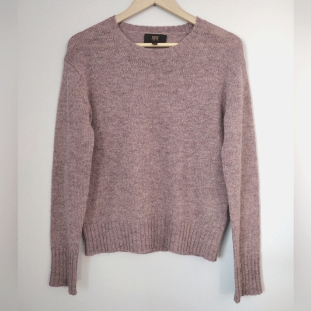 Frye 100% Wool Purple Crew Neck Pullover Sweater‎